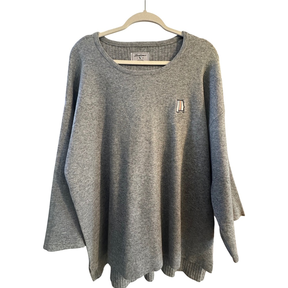 Levelwear Verve Auburn Tigers Heather Gray Ribbed Back Knit Sweater Large